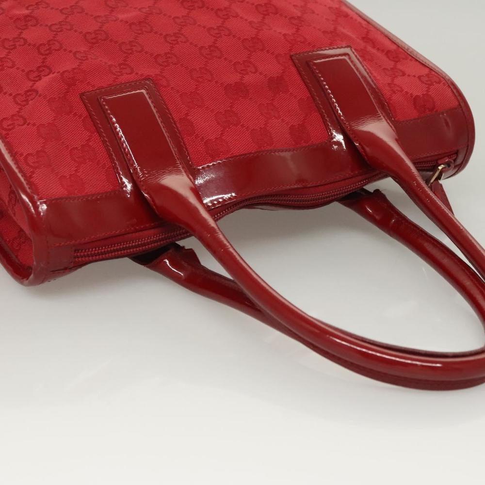 GUCCI GG Canvas Tote Bag Red Gold 000 0855 Auth 123893 - Picture 6 of 16